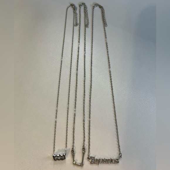 Aquarius Silver Tone Necklace Set - Picture 4 of 6